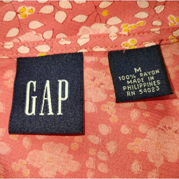 Gap Tank Dress Size M Sleeveless Shift Zip Knee Length Orange Floral Cottage - Picture 7 of 10